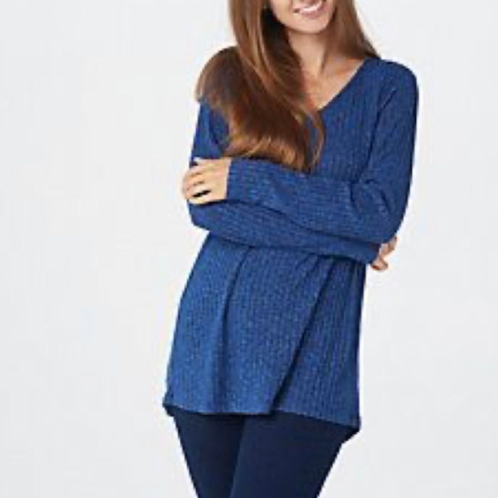 Susan Graver Hi-Low Hem Ribbed Sweater Knit Tunic
